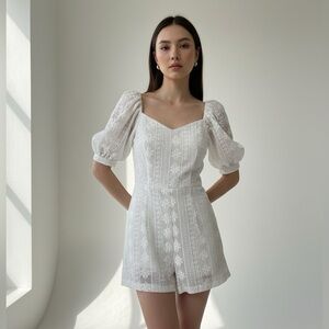 Elegant White Lace Romper